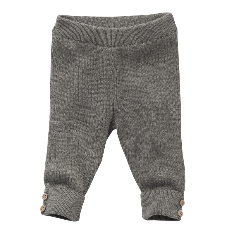 Warme Strickhose in taupe meliert